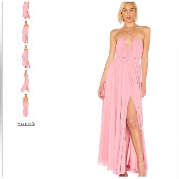 NWT Michael Costello X  Revolve  Pink Chiffon Size Large various ways to use - Picture 4 of 11